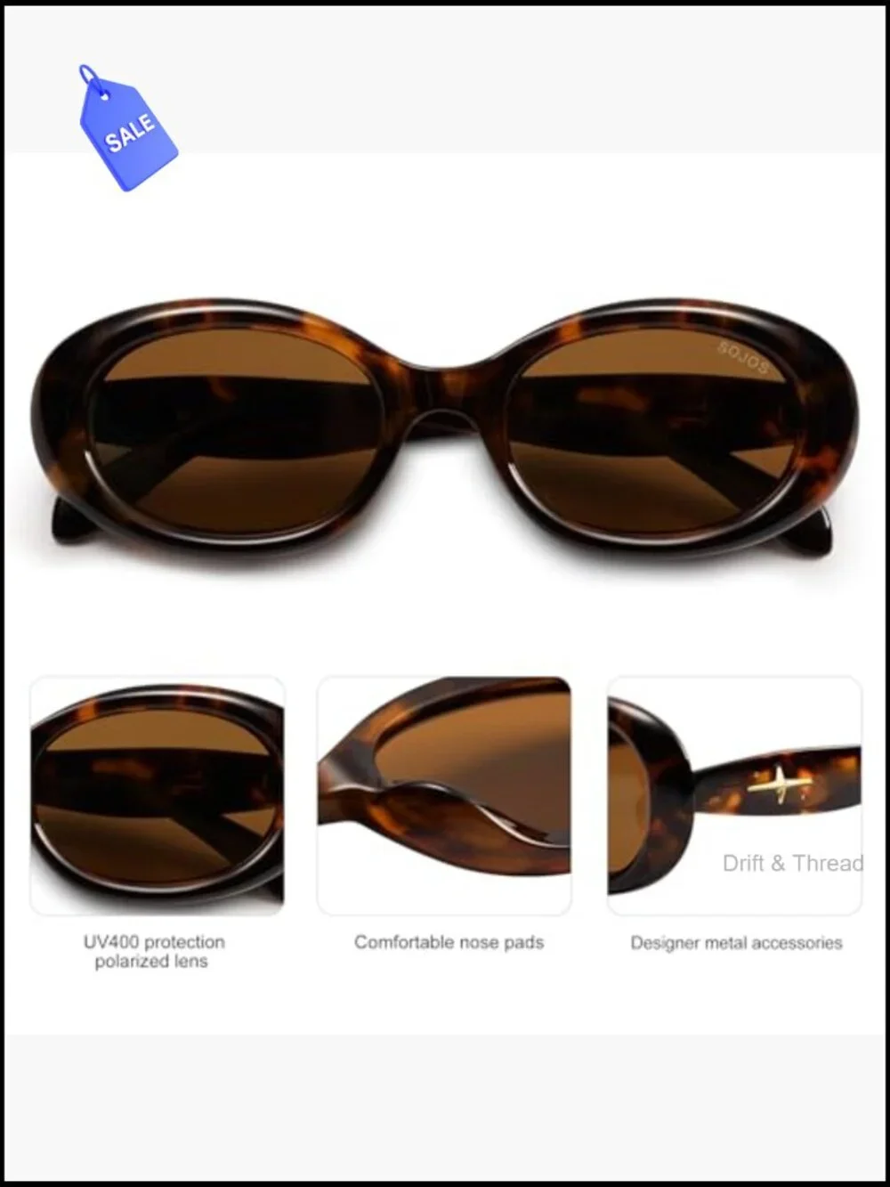 Retro Oval Polarized Sunglasses UV400 Protection Vintage 90s Tiny Frame Unisex